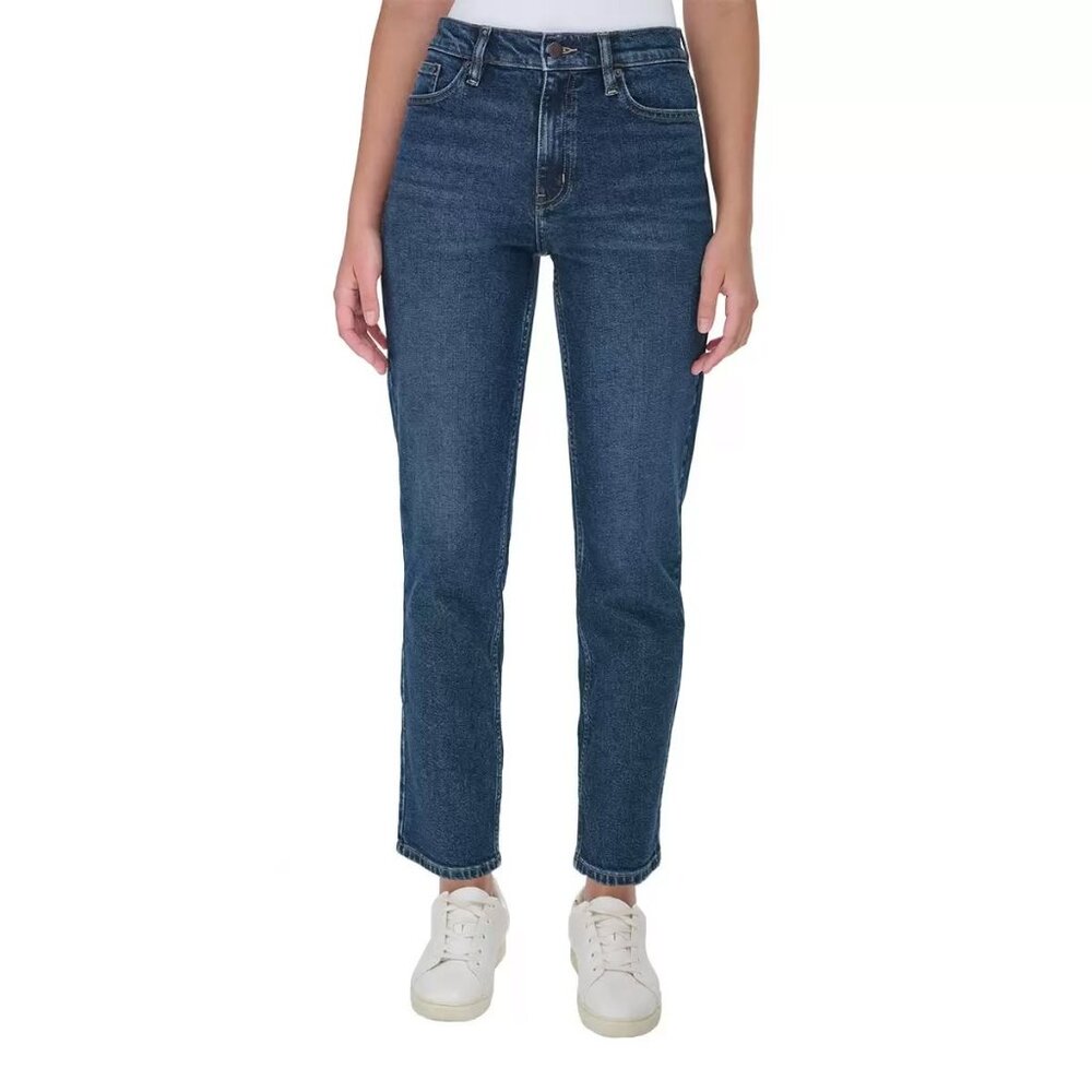 Calvin Klein Jeans Women's High Waist Straight Jeans < dark‎ blue
